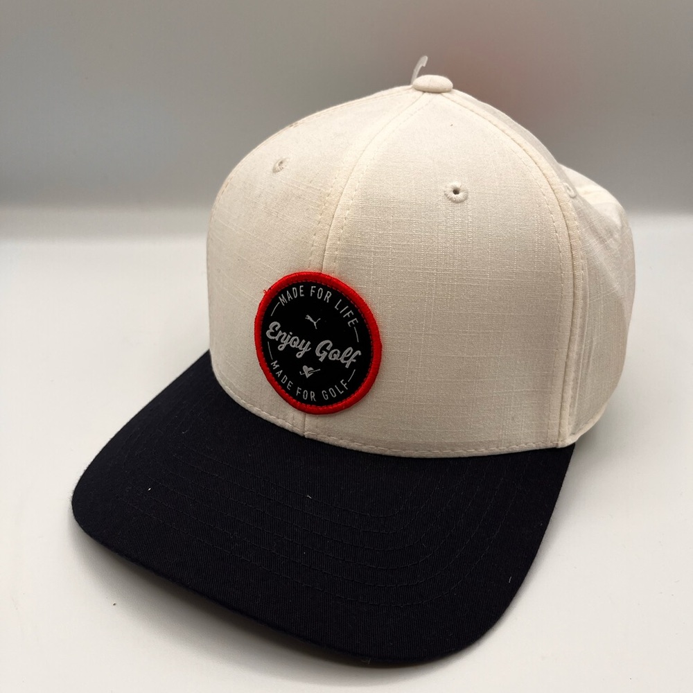 Puma White Blue Enjoy Golf Snapback Cap Hat Women's NWT Adjustable Gift Athlete